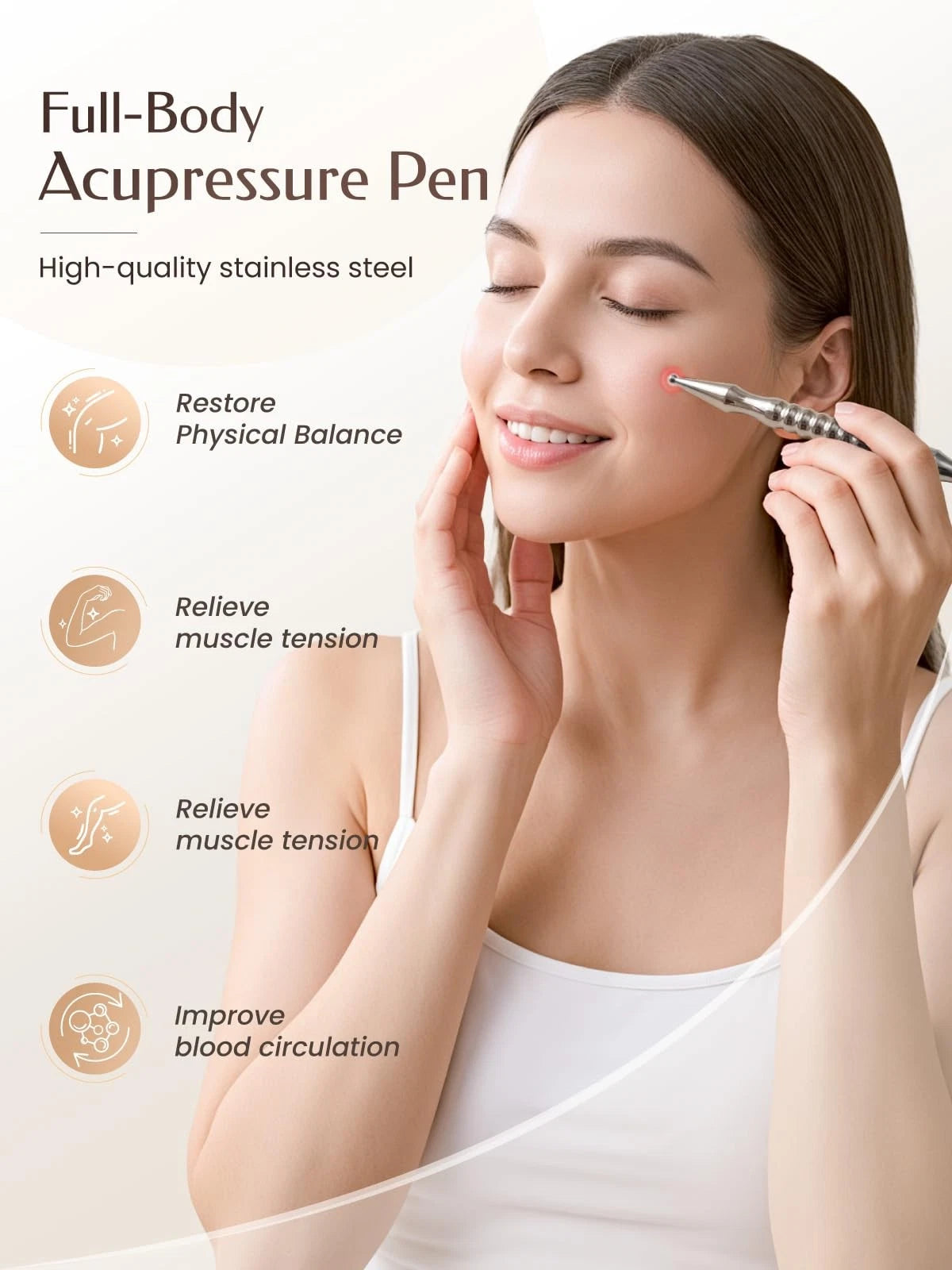 Acupuncture Pen for Muscle Relief (Silver)