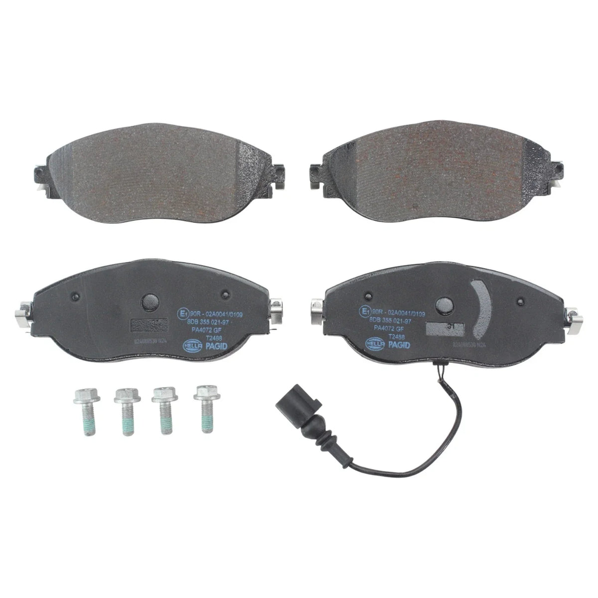 Set of 4 Hella Front Low-Met Brake Pads for Audi S3 VW CC Golf R GTI Jetta