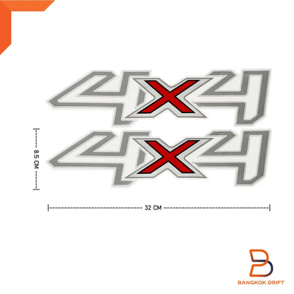 Silver 4x4 Side Cabin Rear Decal Sticker for Ford Ranger PX T6 (2015-2018)