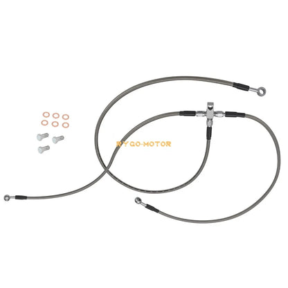 3X Stainless Braided Brake Lines Kit for Suzuki Quadsport Z400 (2003–2008)