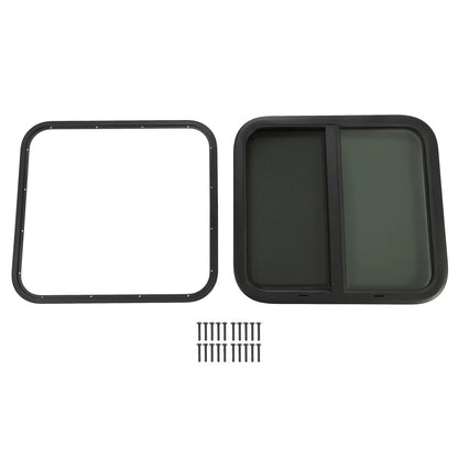 RV Window with Trim Ring for Cargo Trailer Camper Truck (12"-25"W, 16"-24"H)