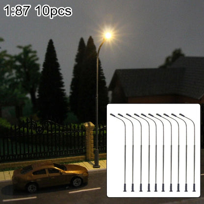 Set of 10 Street Lights for OO HO Scale (10.8cm, 4.25'')