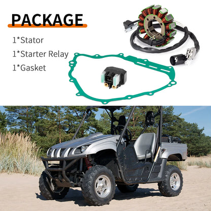 Stator & Starter Relay with Gasket for Yamaha Rhino 700, Viking 700 (2008–2018)
