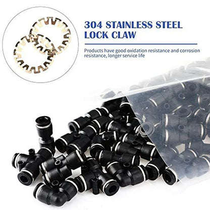 60-Piece Push to Connect Fittings for Air Line Pneumatic 1/4 Inch OD