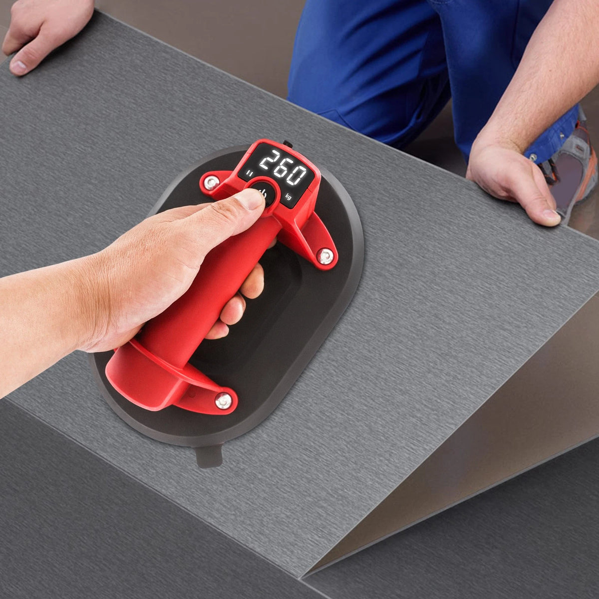 Electric Vacuum Suction Cup Lifter for Glass/Tile with Digital Display