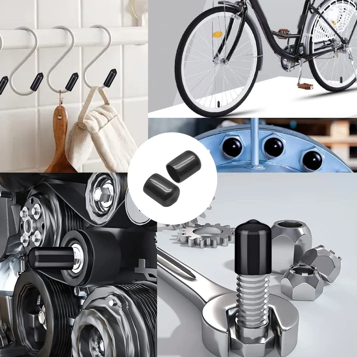 40pcs Rubber End Caps Set for Various Applications (1/8", 1/4", 3mm, 6mm, 9mm, 12mm)