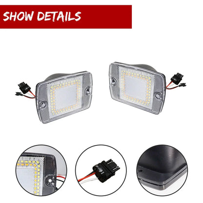 2X Clear Switchback LED DRL Turn Signal Lights for Jeep Wrangler YJ (1987–1995)