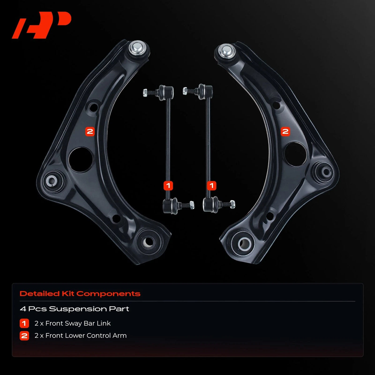 Set of 4 Front Lower Control Arms with Ball Joints for Nissan Versa (2010–2019)