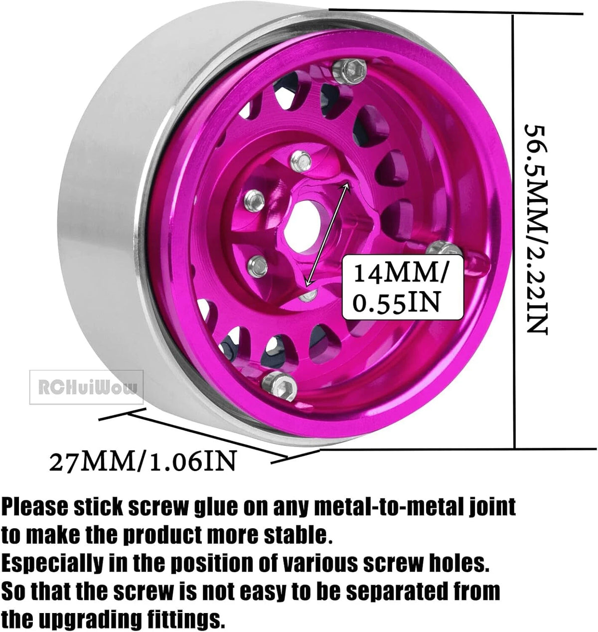 RC 1.9 Beadlock Wheels for TRX4 Axial SCX10 SCX10 III (1/10 Crawler)