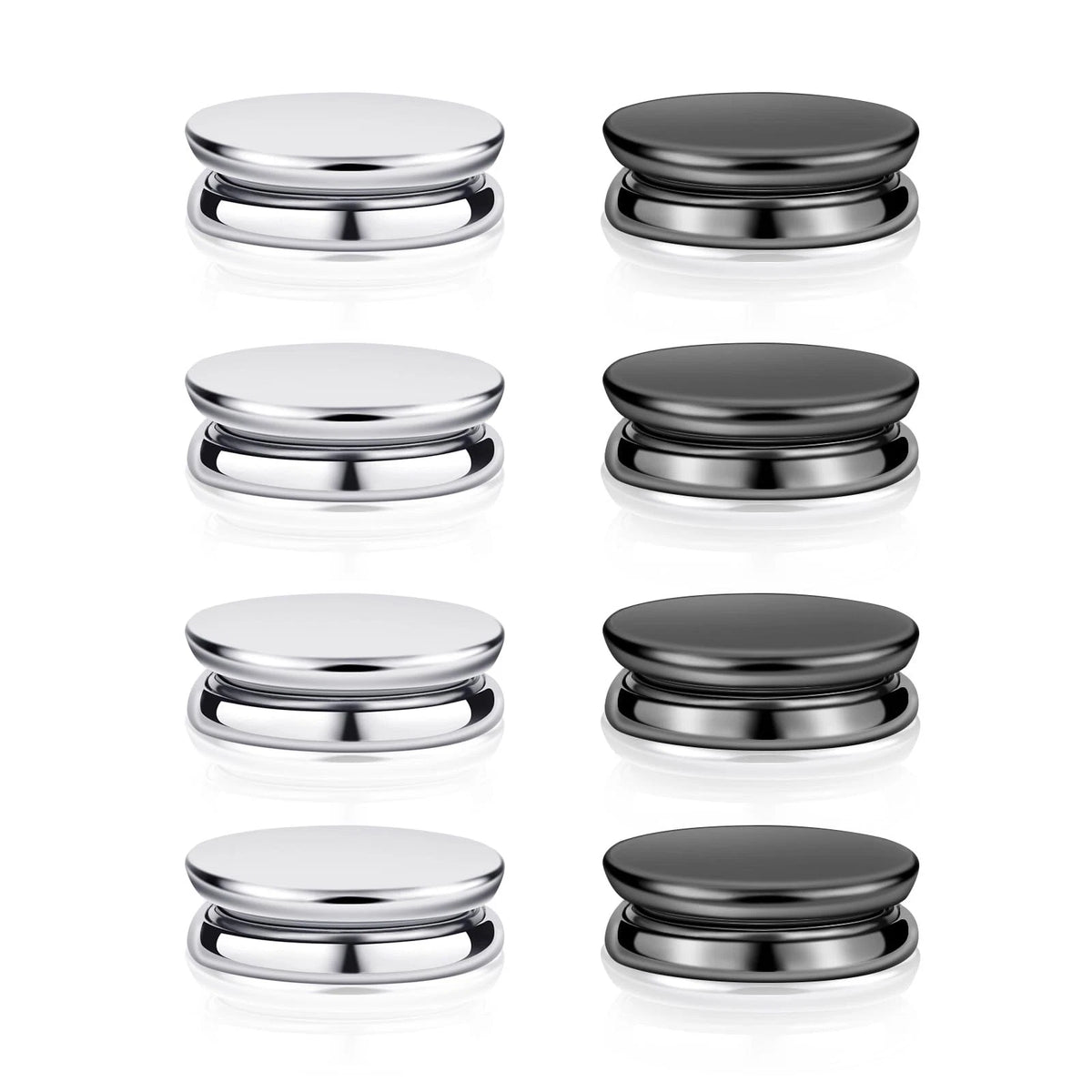 8X Magnetic Hijab Pins for Multi-Purpose Use - Silver & Black, Strong Hold