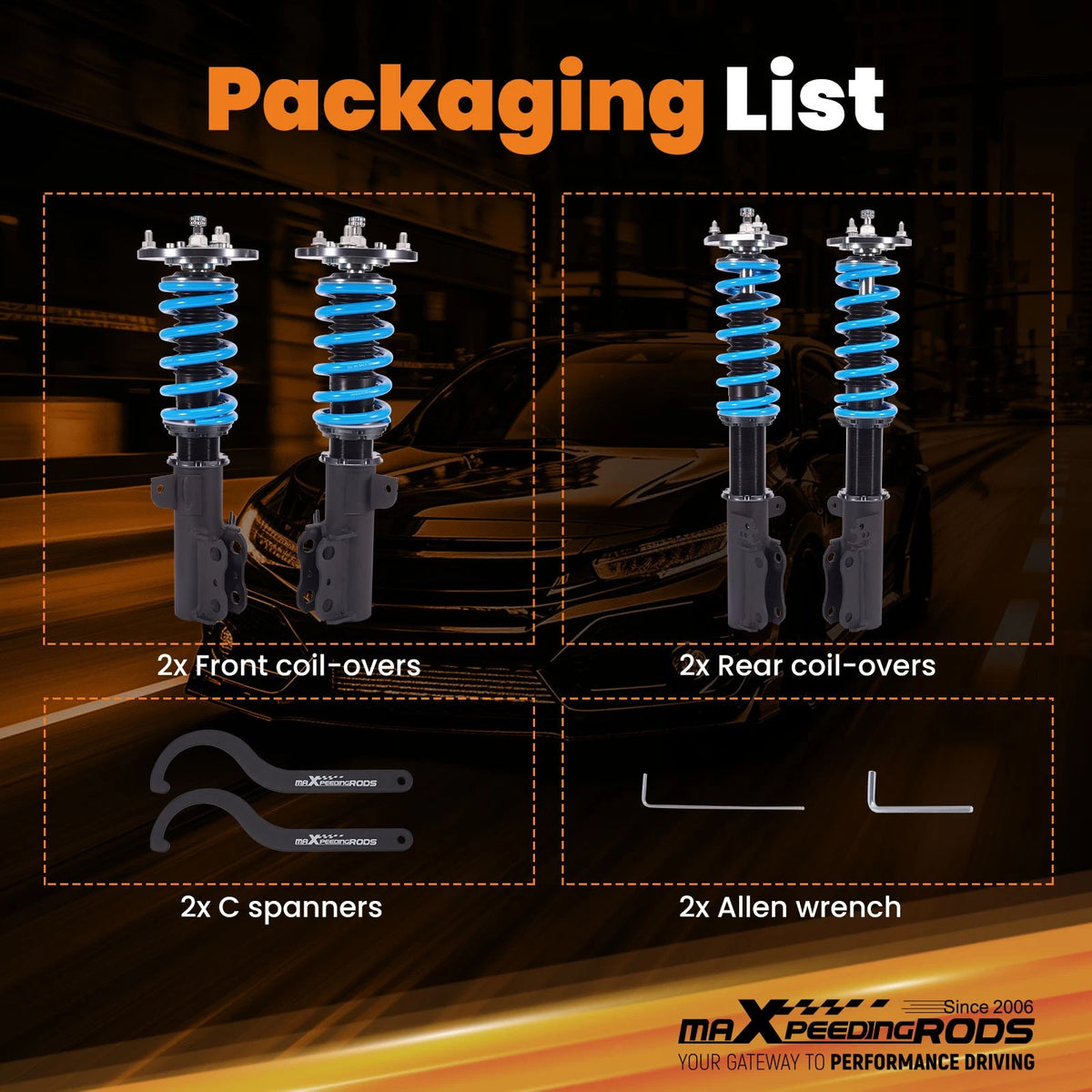 Full Coilovers 24 Way Damper Suspension Kit for Toyota Camry (1992–2001)