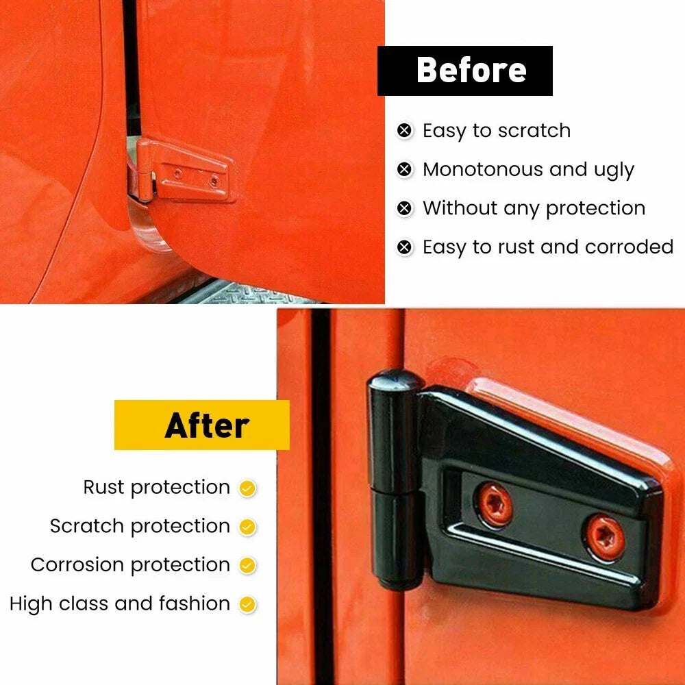Hood & Door Hinge Cover for Jeep Wrangler JK JKU Unlimited (2007–2018)
