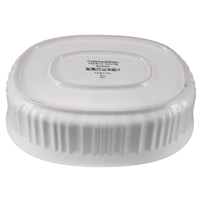 CorningWare FS12 1.5qt Oval Ceramic Casserole for French White (No Years)