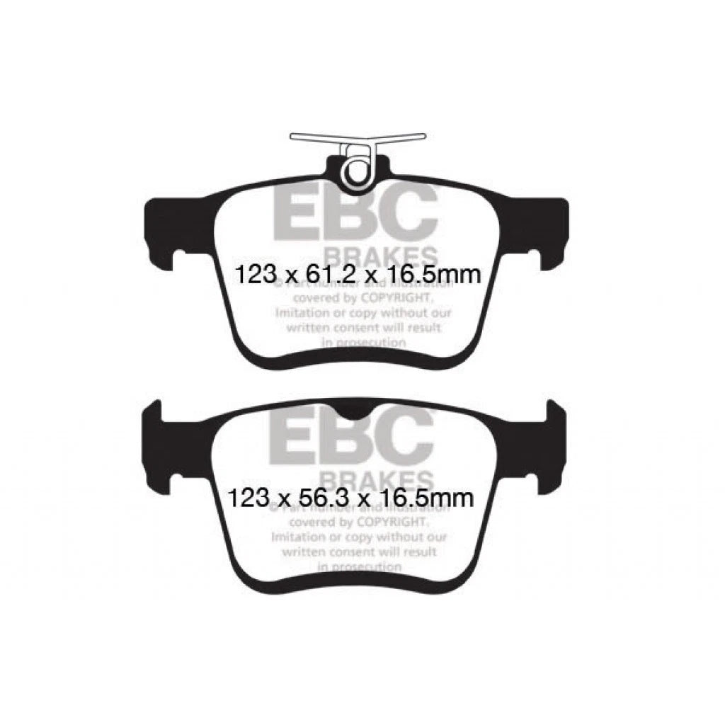 EBC Yellowstuff Rear Brake Pads for Volkswagen Golf SportWagen (2015) TLX-ebcDP42153R-CL360A77