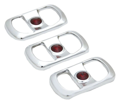 Set of 3 Rocker Switch Covers for Freightliner (UP#42054) Red Jewel Plastic