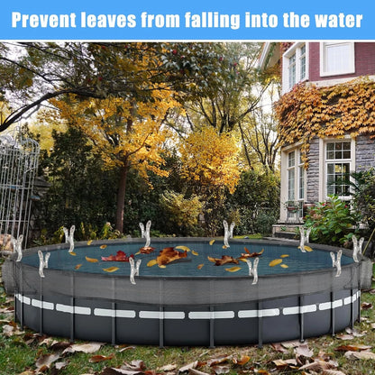 24 Feet Round Pool Leaf Net Cover for Above Ground Pool (Fits 24') - Black