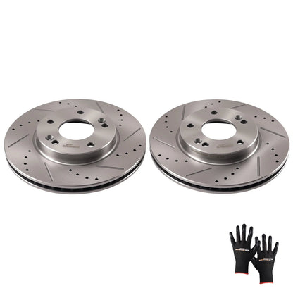 Set of 2 Front Brake Rotors for Hyundai Elantra (2011–2020) Veloster (2012–2021)