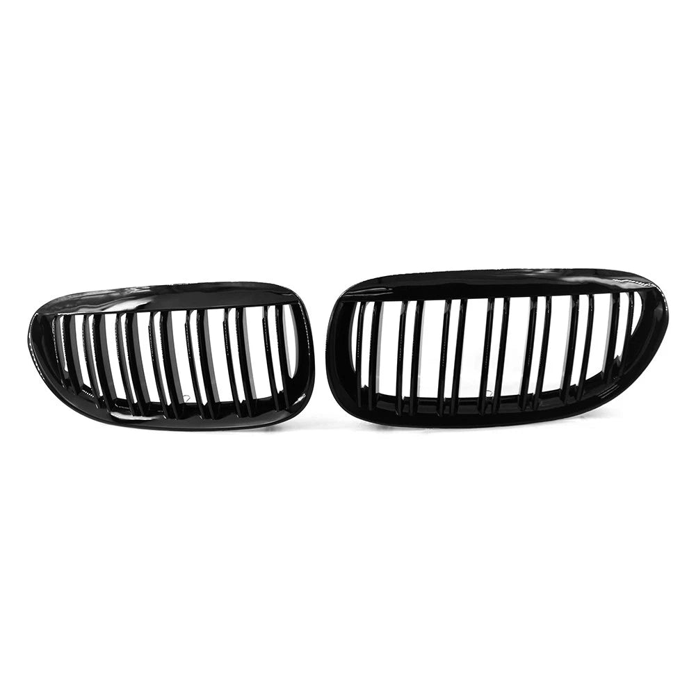 2X Front Kidney Bumper Grille for BMW E63 E64 650i M6 (2004–2010) Gloss Black