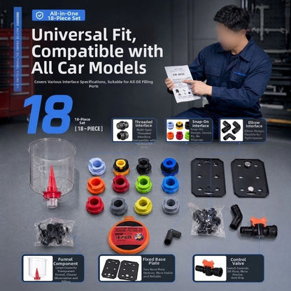 18 Piece Magnetic Oil Funnel Set for Automotive Fluid Fill Applications