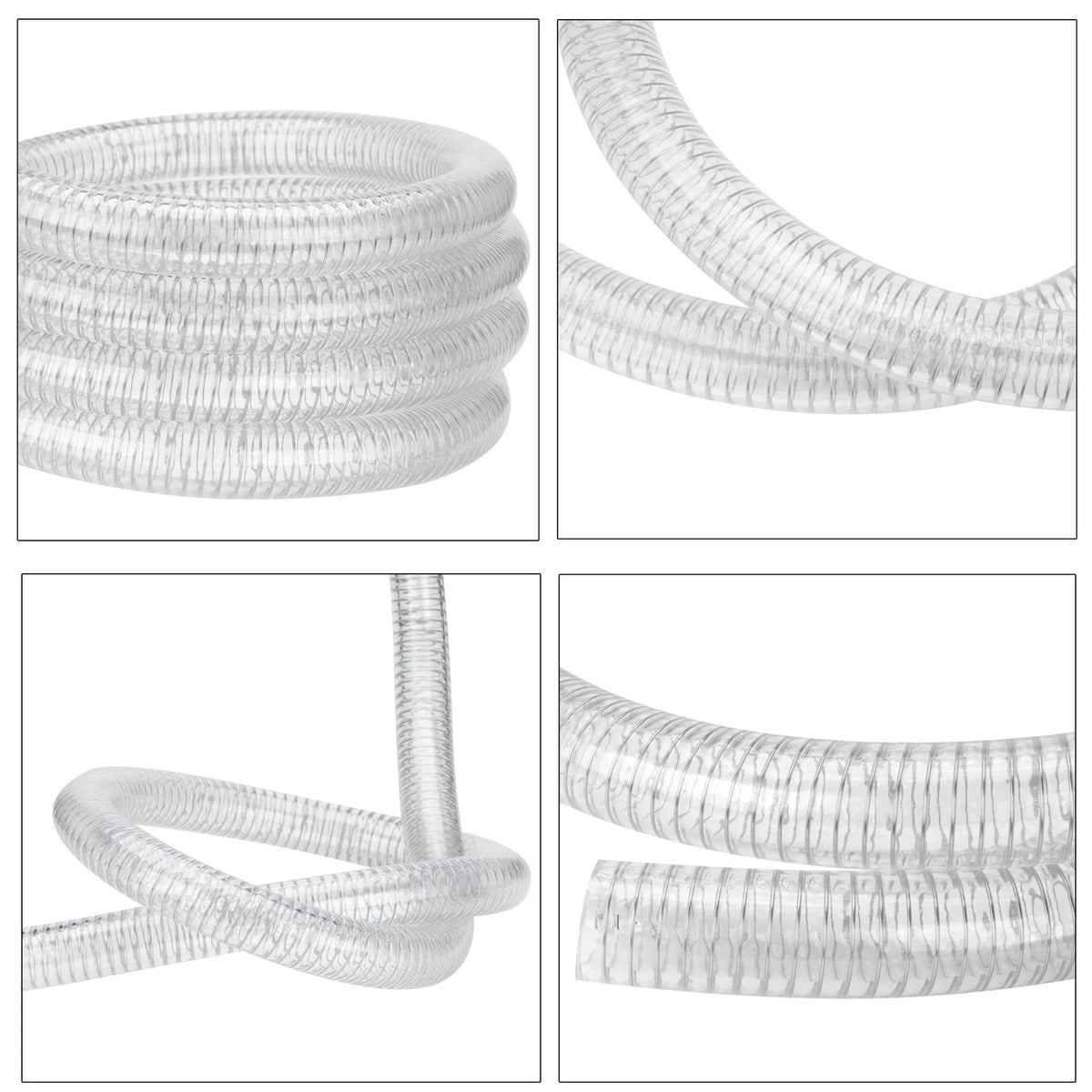 1/2" ID PVC Reinforced Tubing Flexible Hose - 25ft