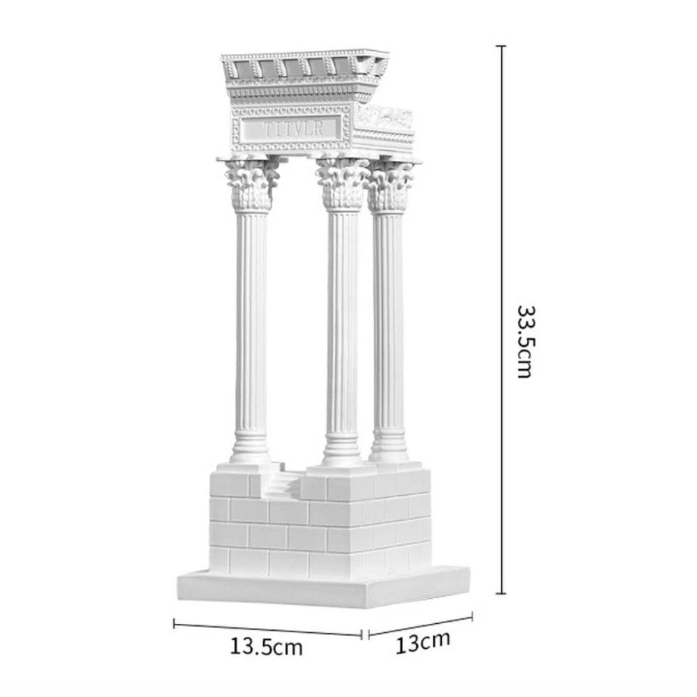 European Style White Resin Sculpture Abstract Temple Pillar for Living Room