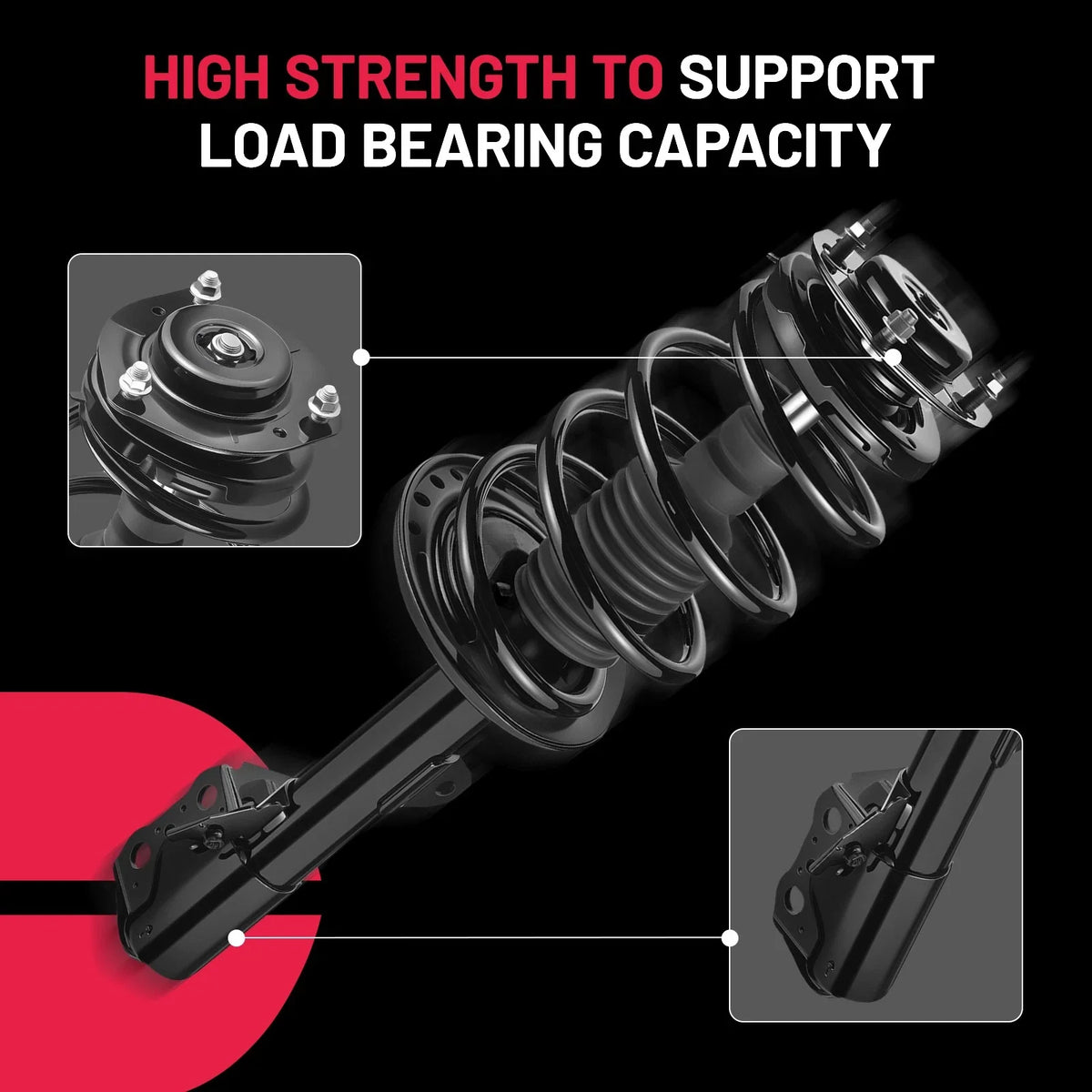 Front Shock Struts and Sway Bar Links for 2010–2013 Toyota Highlander