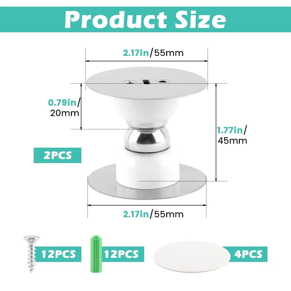 2X RV Magnetic Door Catch for RV (5.5cm x 4.5cm) - White