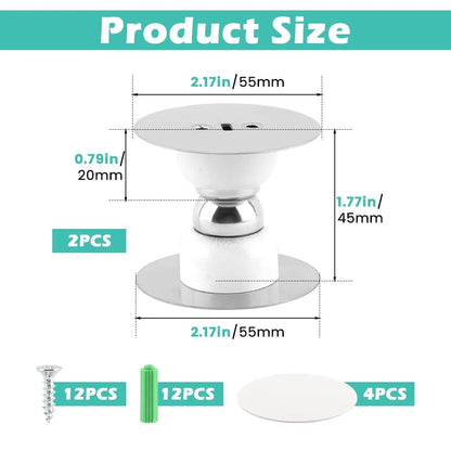 2X RV Magnetic Door Catch for RV (5.5cm x 4.5cm) - White