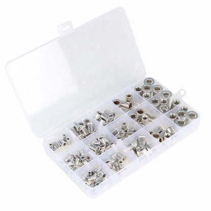 150-Piece Aluminum Rivet Nut Kit for Metric Applications (M3–M8)