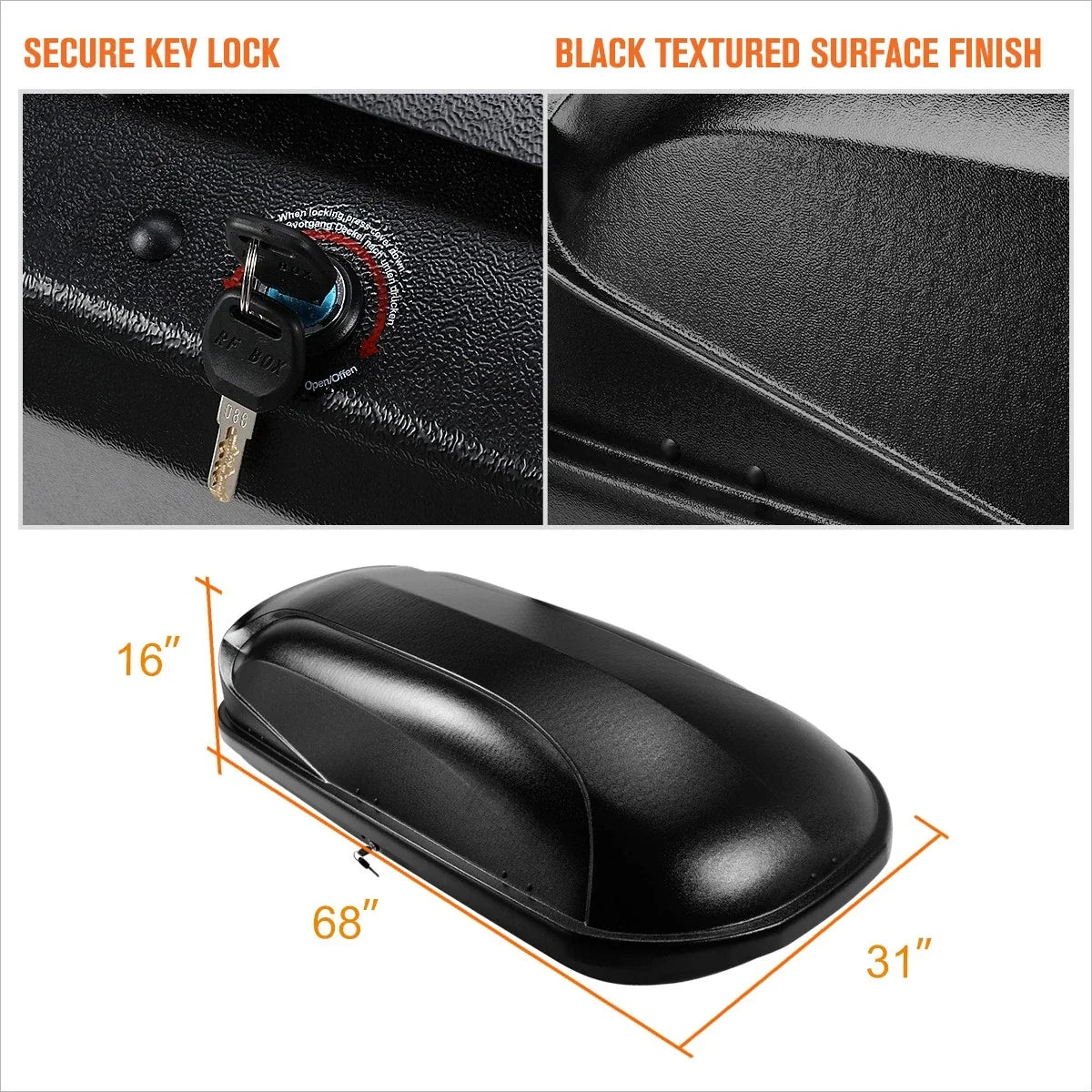 Aluminum Cross Bar Roof Rack for BMW X1 (2009–2015) + Black Storage Box & Keys