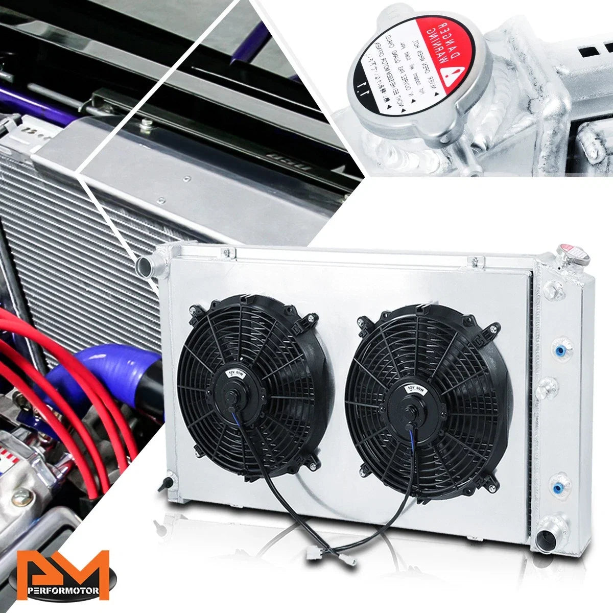 3-Row Aluminum Cooling Radiator w/Fan Shroud for Buick Chevy Pontiac GMC (1985–2016)