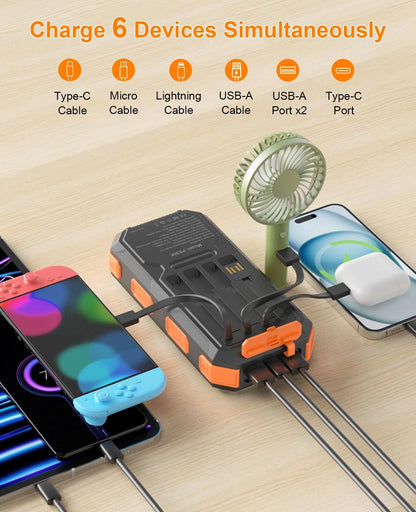 Solar Charger Power Bank 38800mAh, 22.5W USB-C Fast Charging