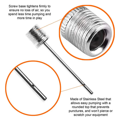 3X Ball Pump Inflation Needles for Mobi Lock - Stainless Steel