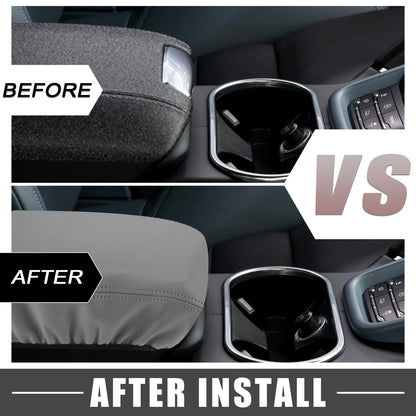 Arm Rest Box Cover Protector for Subaru Forester (2019–2023) Faux Leather Gray