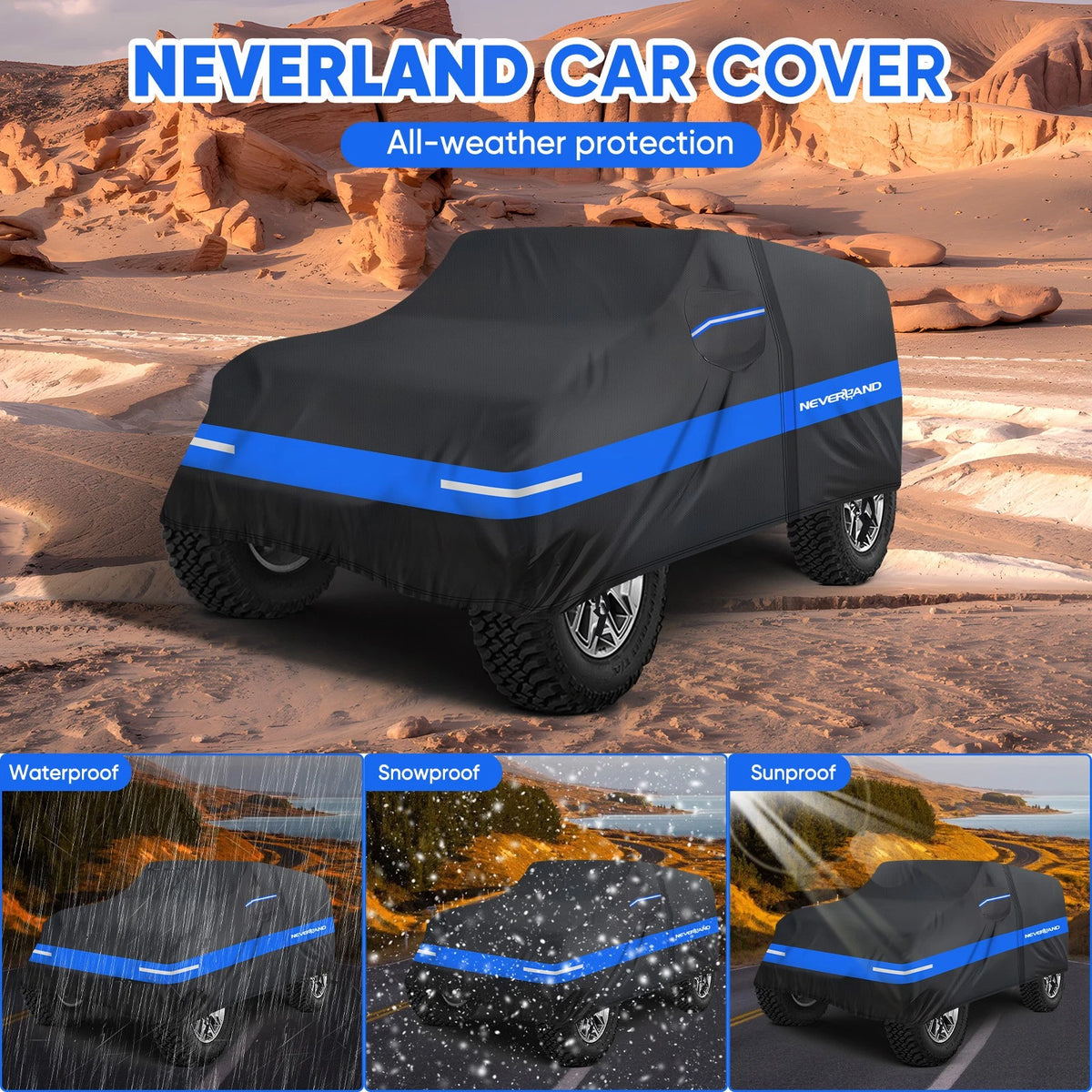 Car Cover for Jeep Wrangler 2 Doors JK JL (2007–2025) NEV A52-59-W-2