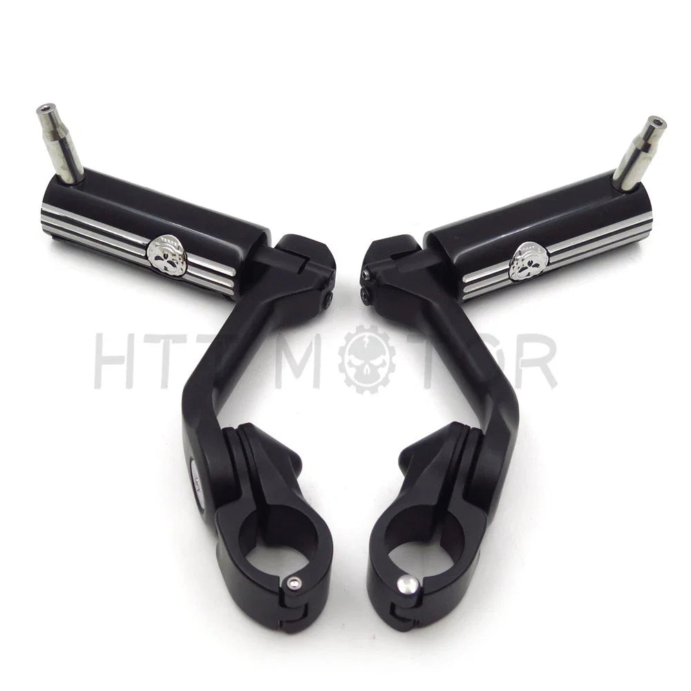 1.25" Adjustable Highway Long Mount Skull Footpeg for Harley Touring (2014–2023)