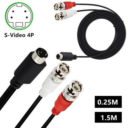 2X S-Video Y Splitter Cable 4Pin SVHS Male to Dual BNC Male Adapter