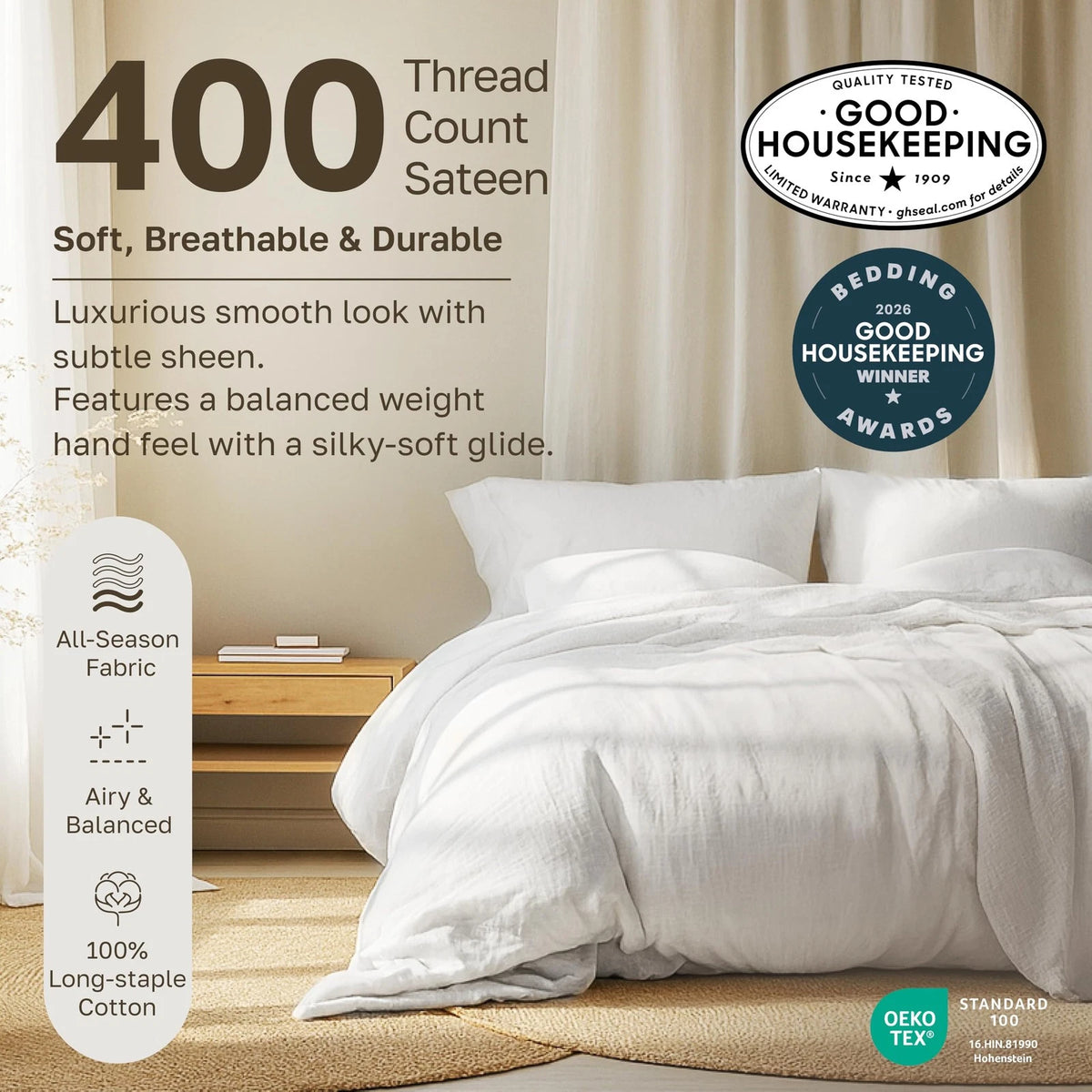 Set of 4 Queen Sheet Set for California Design Den (2023) - Beige