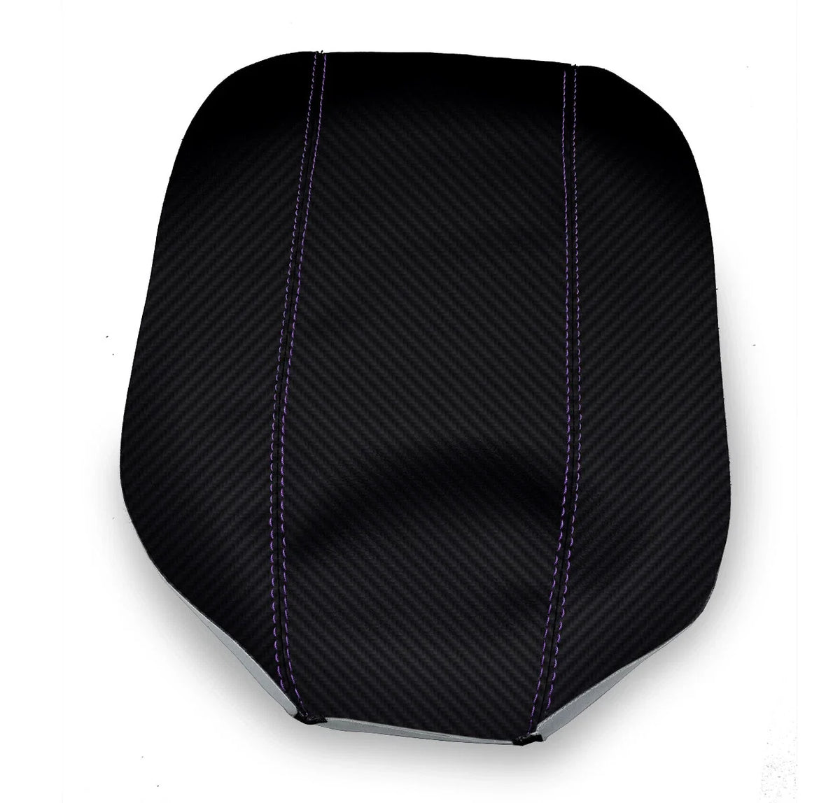 Console Lid Armrest Cover for Nissan Silvia (1989–1993) Carbon Fiber Purple Stitch