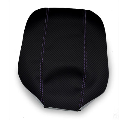 Console Lid Armrest Cover for Nissan Silvia (1989–1993) Carbon Fiber Purple Stitch