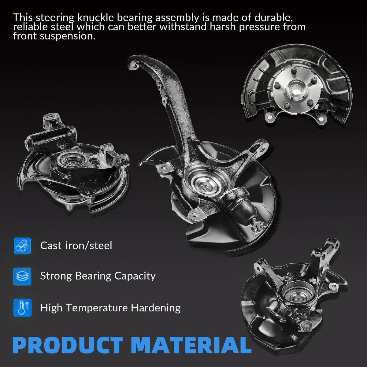 2X Steering Knuckle Wheel Bearing Hub Assembly for Toyota Highlander (2001–2023)