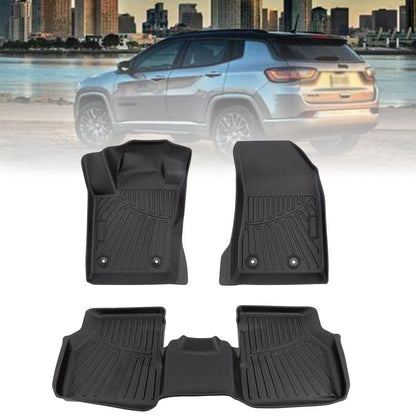 Set of 4 3D Mold Floor Mats for Jeep Compass (2017–2025) All Weather TPE