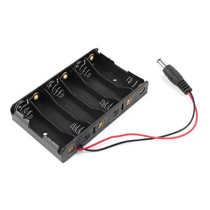 6 x AA 9V Battery Holder Box with DC 5.52.1mm Plug for Arduino