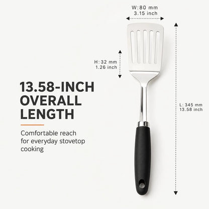 Stainless Steel Slotted Turner Spatula for Cast Iron Cookware