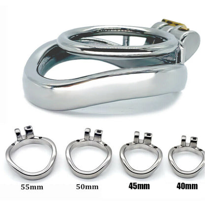 Stainless Steel Male Chastity Device with Double Rings - Small Size