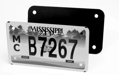 Stainless Steel License Plate Frame for Motorcycle (7"x4", Black)