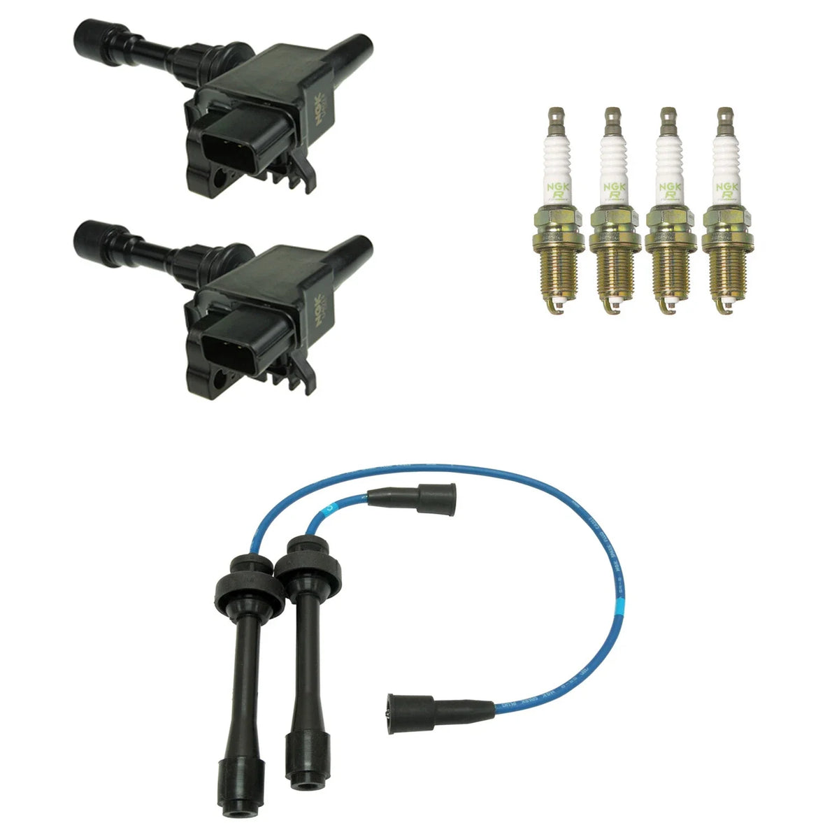 2X Ignition Coil Wires & 4 Nickel Spark Plugs Kit for Mazda Miata (1990–2005)