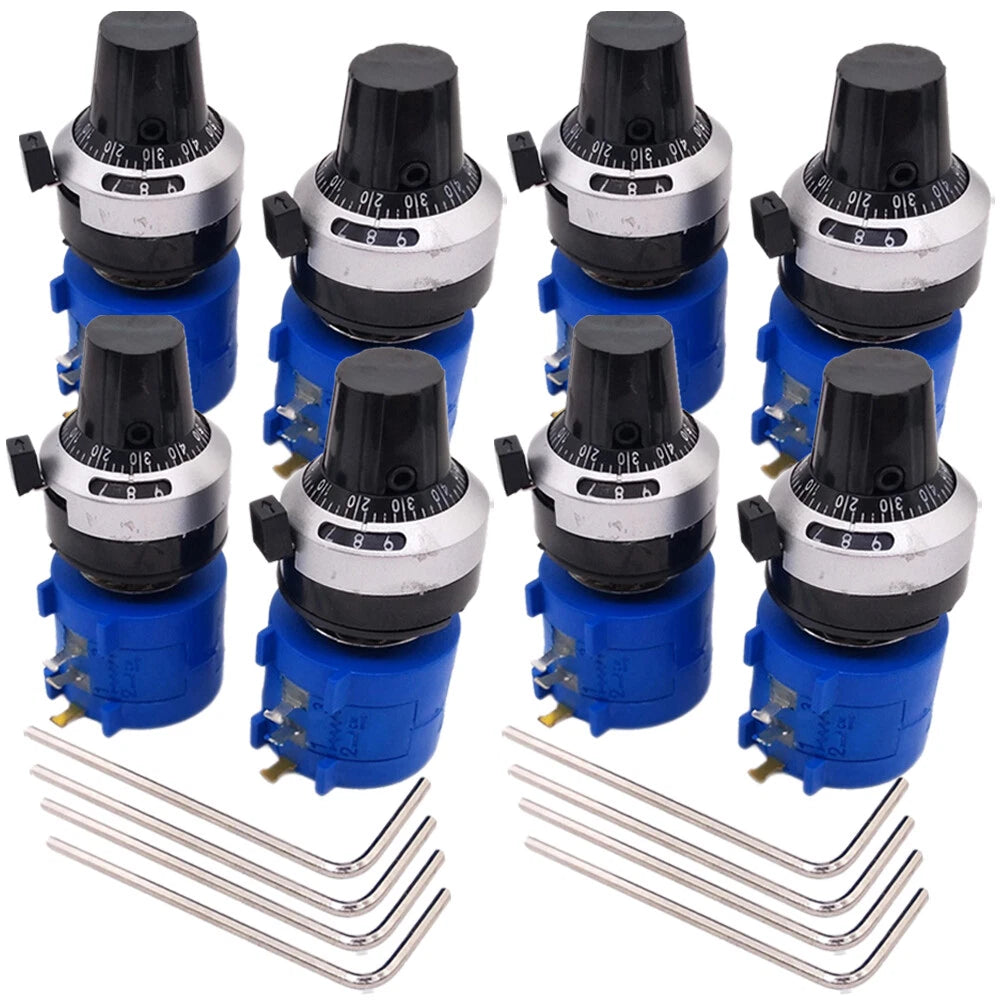 8 Sets 5K Ohm 3590S Potentiometer 10 Turn Rotary Knob for