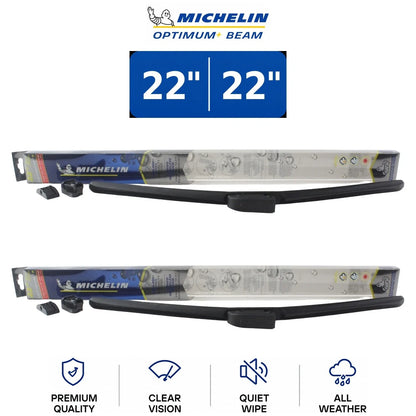 Set of 2 Michelin Optimum+ Beam Wiper Blades for GMC Sierra 1500 HD (2001–2006)