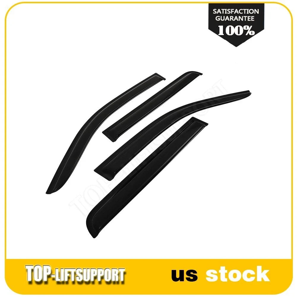 Set of 4 Wavy UV Window Visor Vent Shades for Nissan Frontier Crew Cab